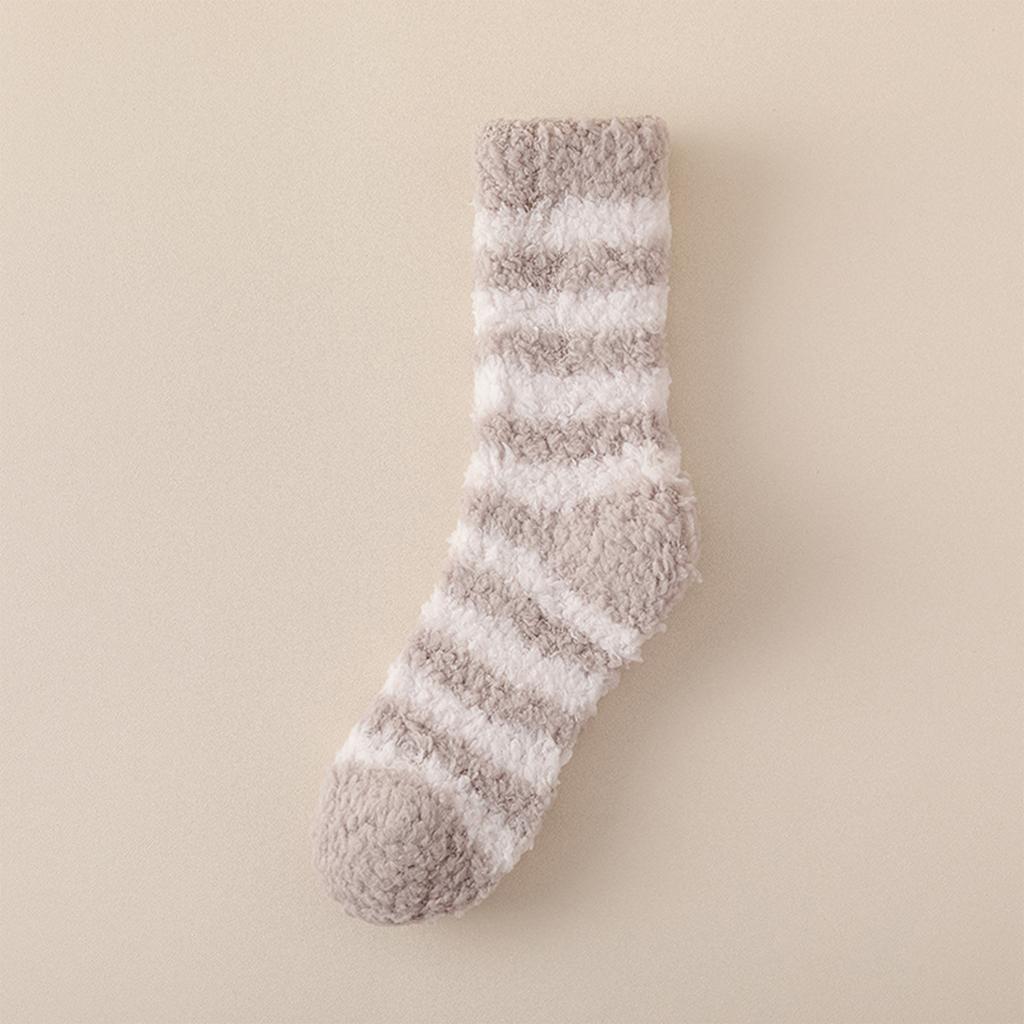 Women's Striped Extra Thick Warm Sleep Socks, Cozy Floor Socks for Lounging at Home