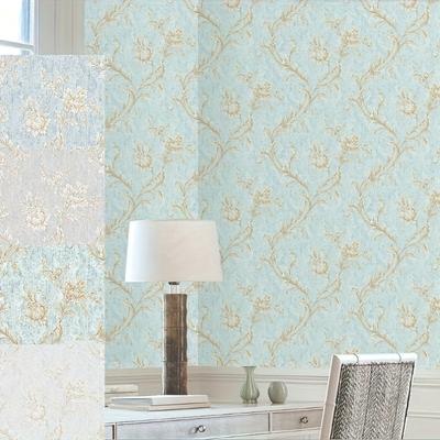 1 rollo de papel tapiz de flores nórdicas no autoadhesivo, hecho de material no tejido ecológico, resistente a la humedad y liviano
