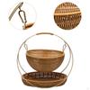 2 Tier Storage Basket Woven Rustic Lightweight 2-tier Tray for Home