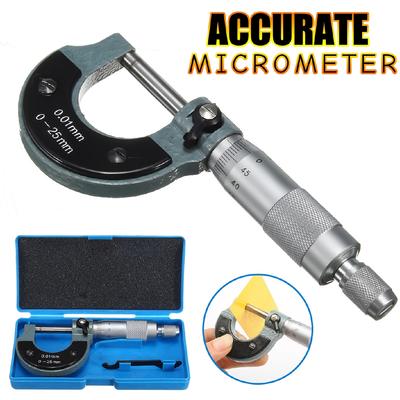 0,01 mm 0-25 mm Vnější vnější metrický mikrometr Strojník Měření pomocí krabicového DIY měřicího nástroje