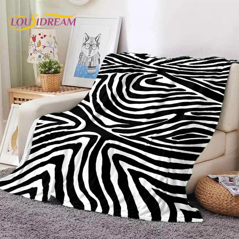 Manta de Franela Suave con Estampado de Rayas de Cebra Coloridas, Leopardo y Tigre, Manta de Tiro Cómoda para Picnic, Camas, Hogar