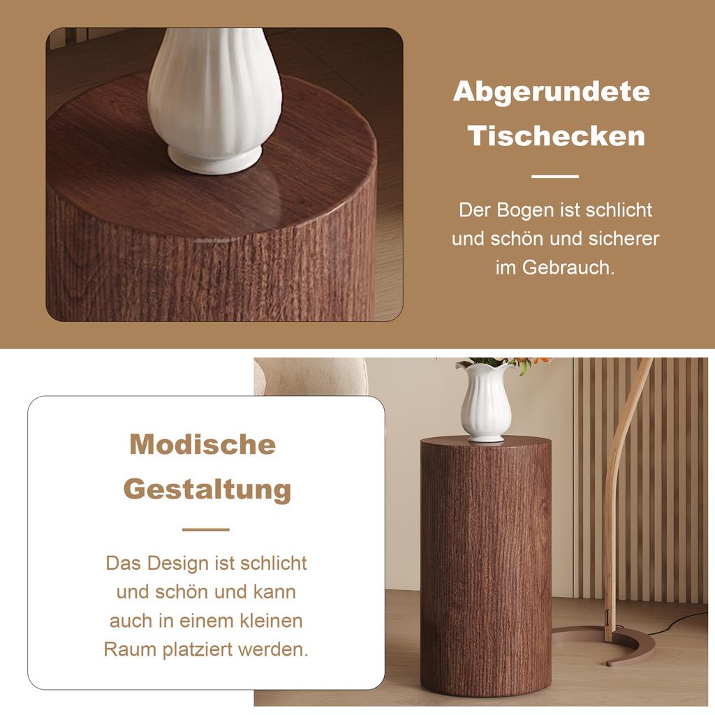 Elegant round walnut MDF coffee table – Modern living room decoration with minimalist design. Can be used as a side table, sofa table, or tea table.