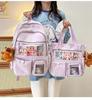 Schoolbag Japanese ins schoolbag large capacity high value fashion versatile transparent pain bag junior high school high school student backpack