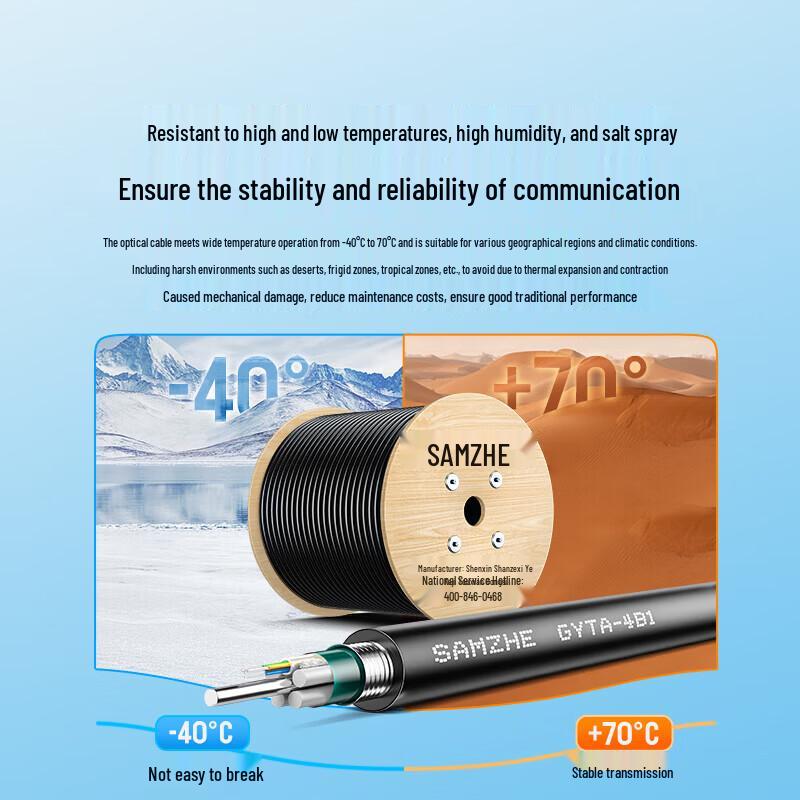 SAMZHE GYTA 12-Core Single-Mode Outdoor Armored Fiber Optic Cable