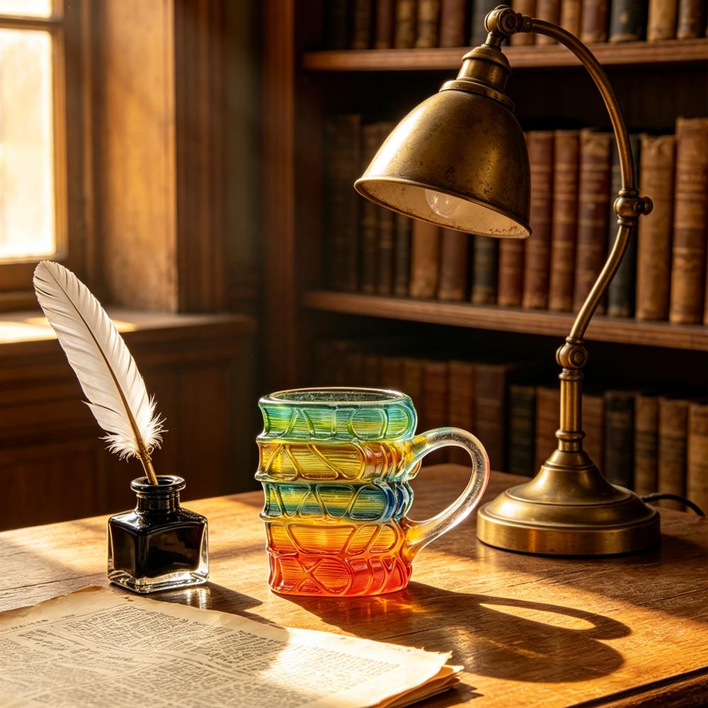 Bemalte Buchtasse Neuheit Kaffeetassen für Buchliebhaber Geschenke für Frauen, Harztassen, Lustige Buch-Einzigartige Kaffeetassen