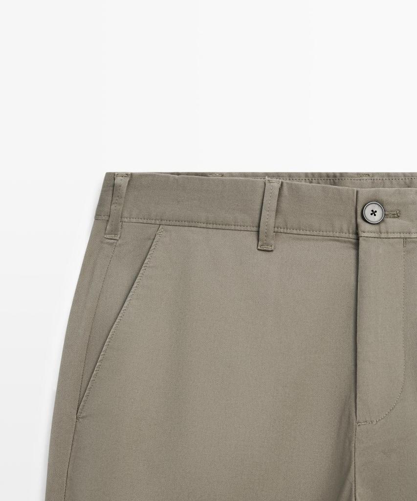Masimodutti Cotton Blend Slim Fit Pants