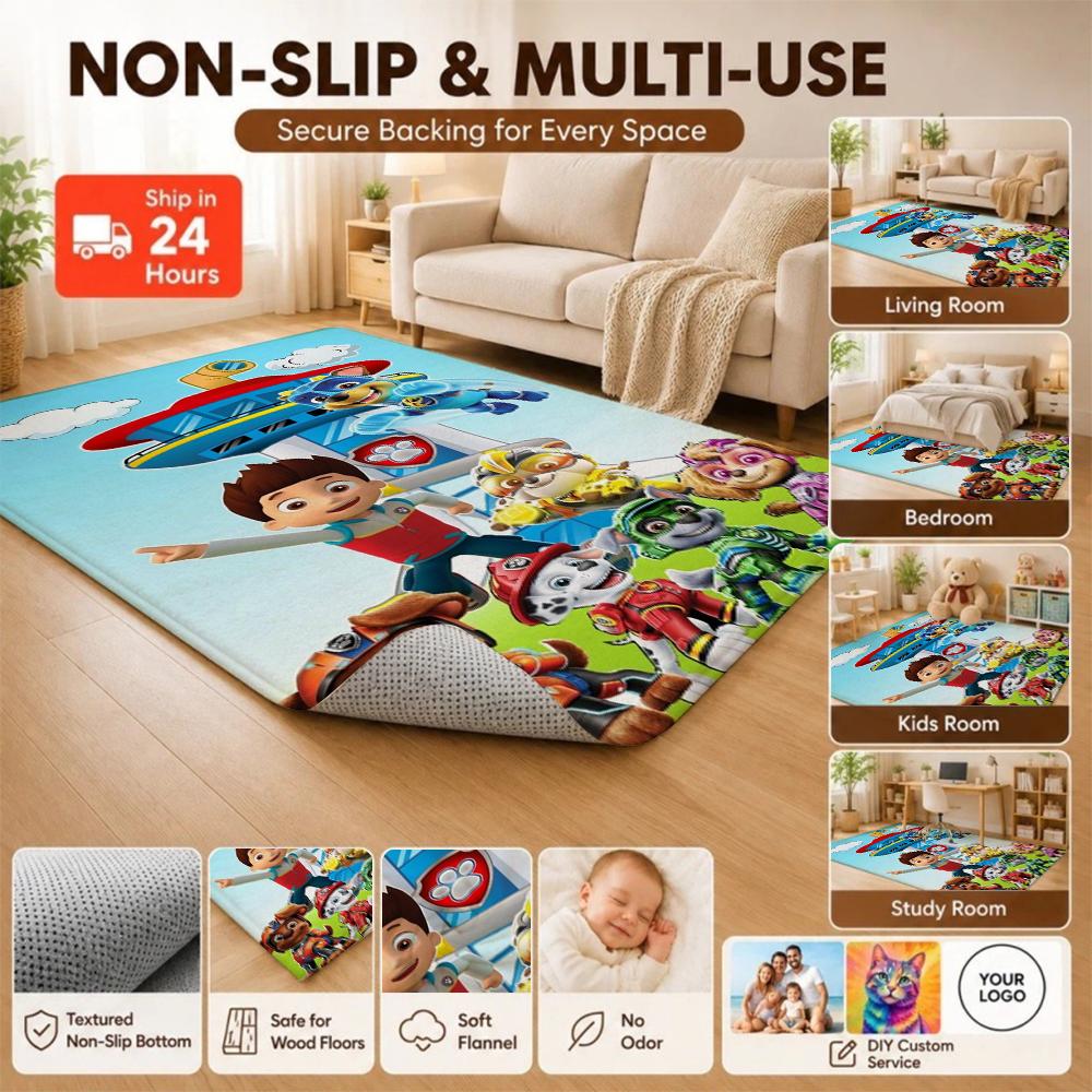 Paw Patrol Rescue Mission Indoor Rug Soft Nonslip Carpet For Living Room Hallway Balcony Home Decor Great Holiday Gift