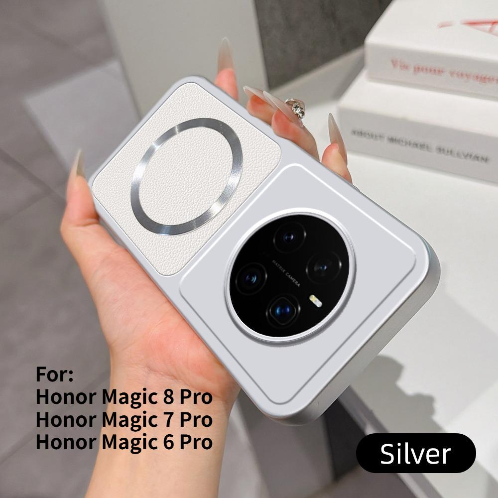 For Honor Magic 8 7 6 Pro Case New Lychee Pattern CD Magnetic Ring Ultra-Thin Cover For For Honor Magic8 Pro Shockproof Funda