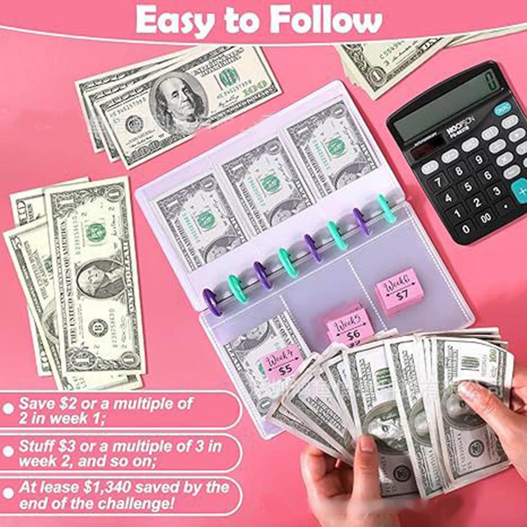 Budget Book 52 Week Binder Saving Challenge Reusable Cash Planner Envelope Couple Money Saving Organizers Cash Stuffing