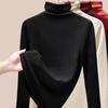 Wool Silk Turtleneck Bottoming Shirt Women's Autumn Clothes Thermal Underwear Heating Warm Velvet Inner Long-sleeved Top Winter