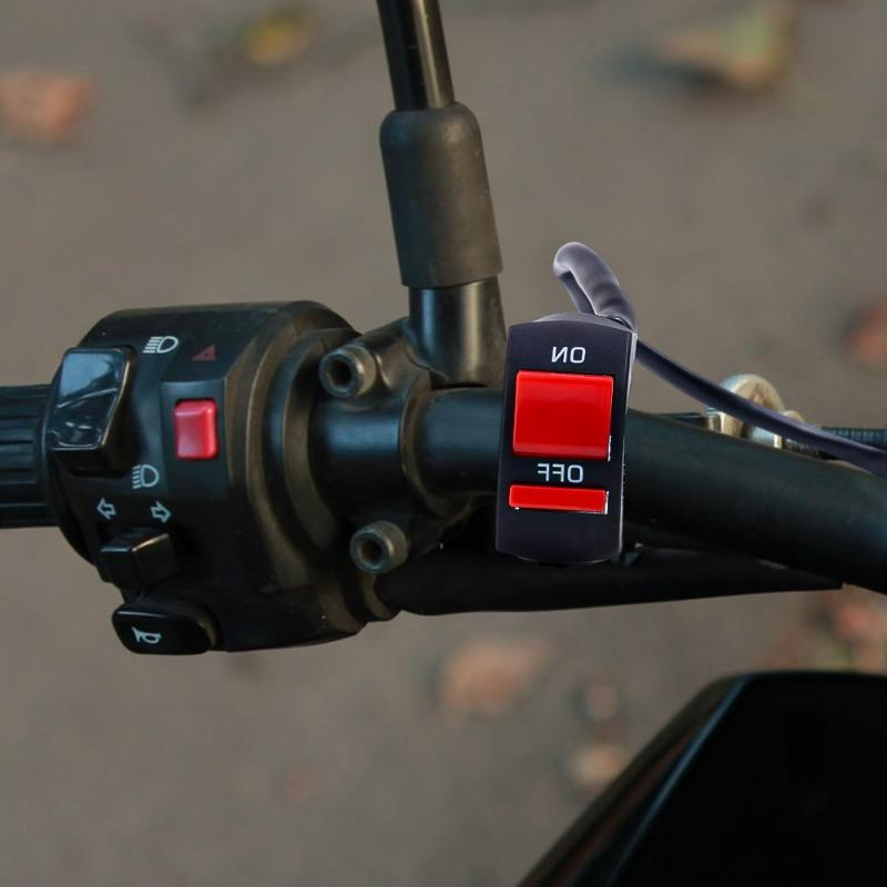 Motorrad-Lenker-Not-Aus-Schalter, Ein-/Ausschalter für Motorrad- und E-Bike-Scheinwerfer/Blinker, universeller Bedienknopf, 12 V, DIY