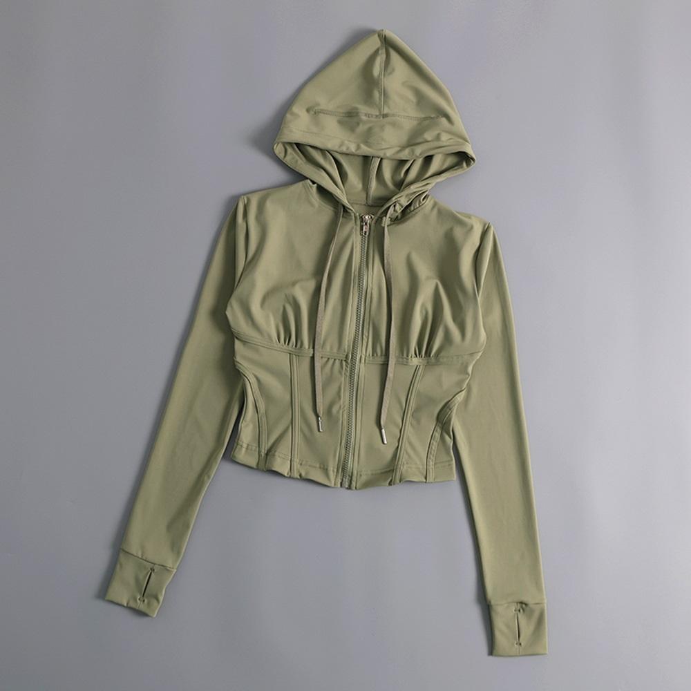 New Quick-drying Zipper Short Yoga Wear Jacket, Women's Sports Top, Gym Long-sleeved, High-end Running Style For Autumn And Winter