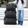 New Foldable Large-capacity Pull Rod Expansion Handbag Oxford Pull Rod Bag Multi-layer Storage Travel Bag Unisex Moving Bag