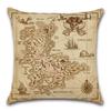 Pirate Treasure Map Magnifier Print Decorative Cushion Cover Polyester Throw Pillow Cover Bedside Cushion Pillowcase 45X45Cm