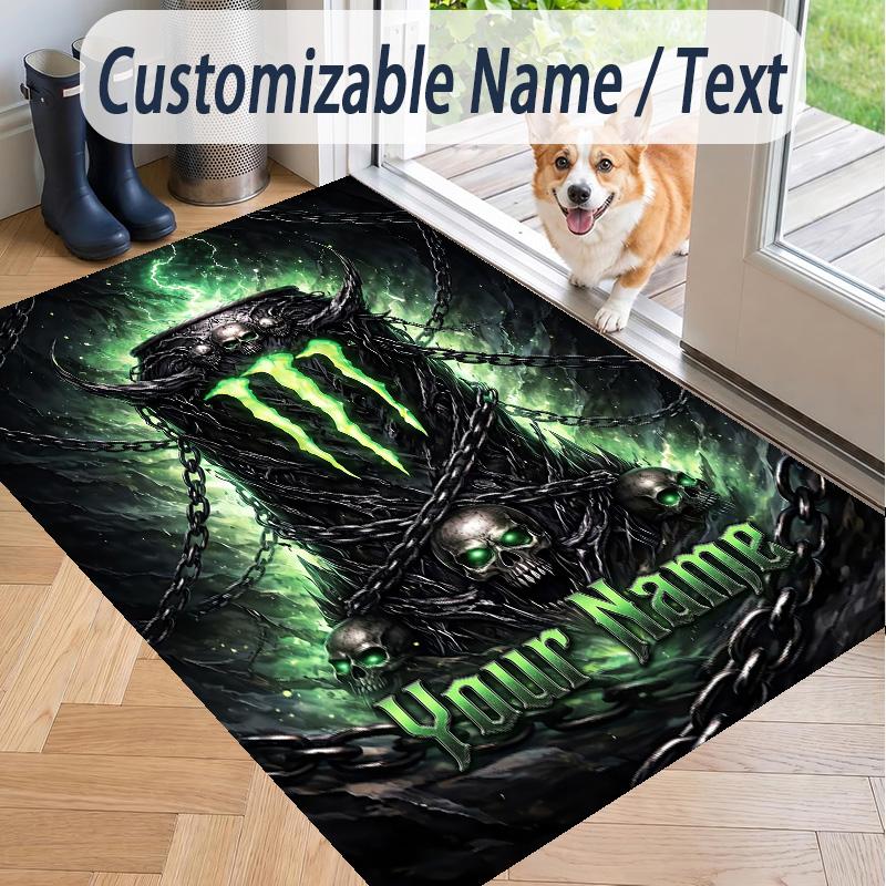 Custom Text Printed Rug Monster Energy Non Slip Floor Carpet For Home Room Decor