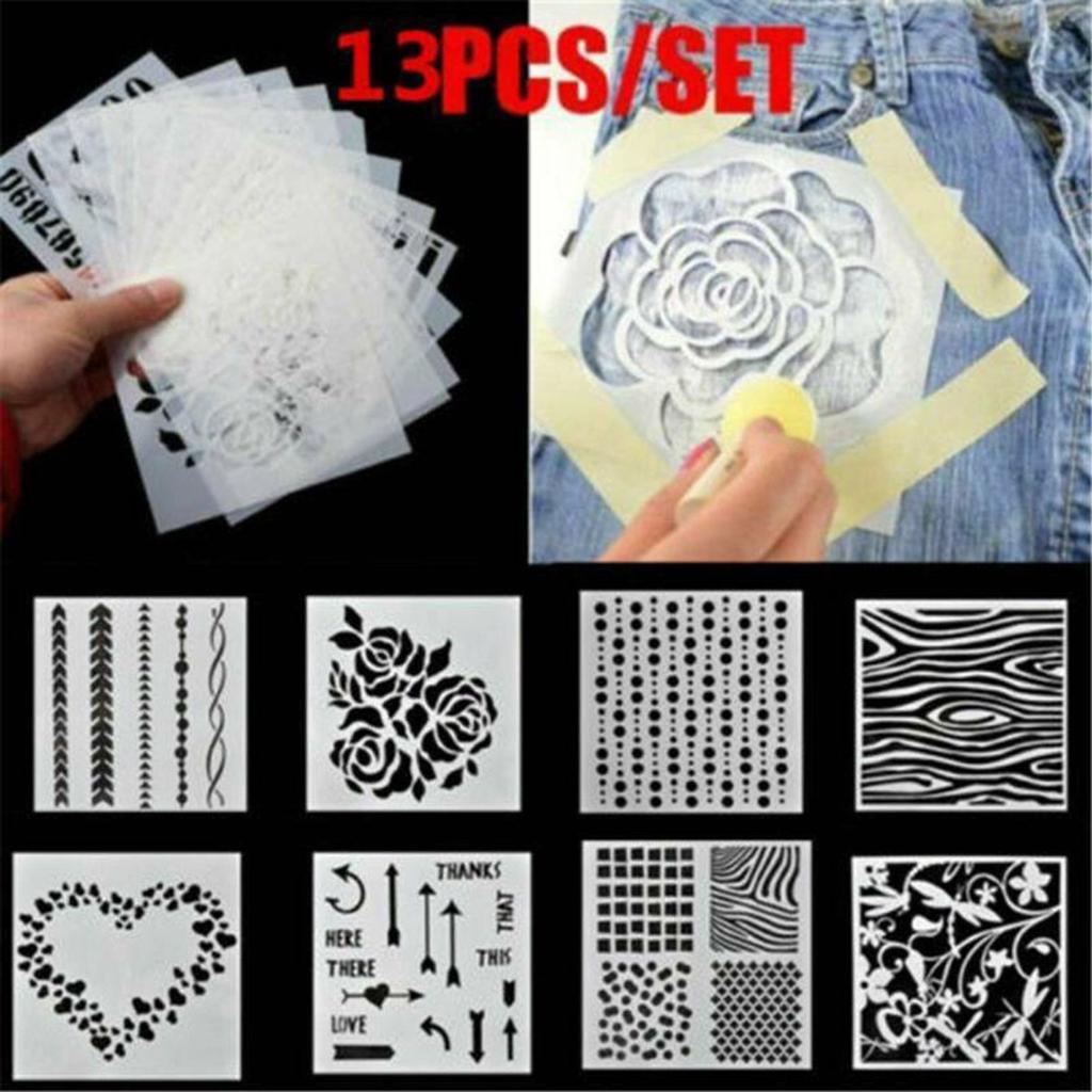 13pcs DIY Layering Stencils Scrapbooking Walls Painting Embossing Template Craft 13pcs DIY Layering Stencils Scrapbooking Walls Painting Embossing Template Craft