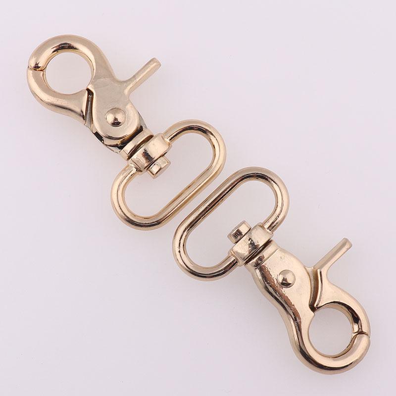 57mm Light Gold Plated Alloy Dog Hook Buckle - Eco-friendly Metal Keychain & Luggage Bag Accessory