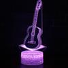 (C) Lâmpada de Mesa LED 3D Ilusão Guitarra 7 Cores Mudança de Cor