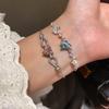 Heart Shaped Jewelry Bracelet With Cubic Zirconia And Silver Finish For Women Gift