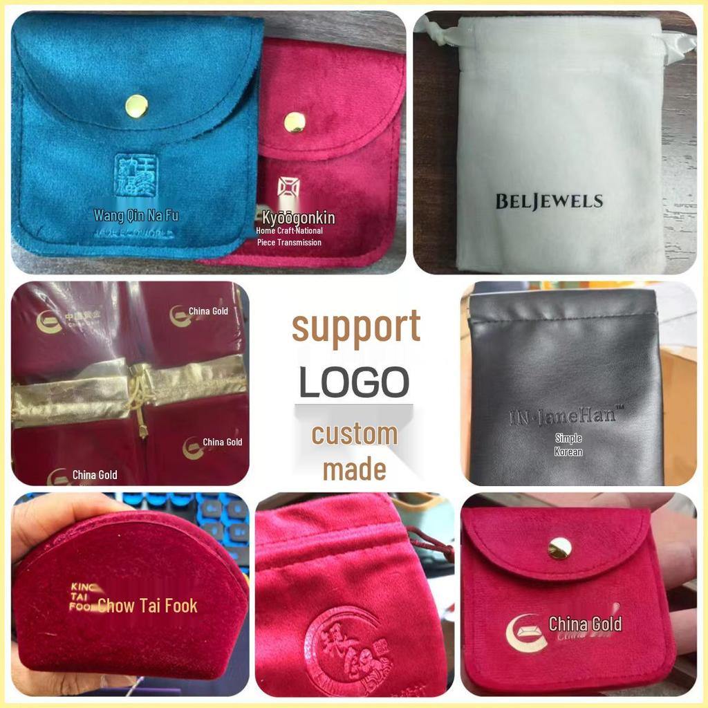 Samt Druckknopf Schmuckbeutel für Ringe & Halsketten - Mini Aufbewahrungsbeutel