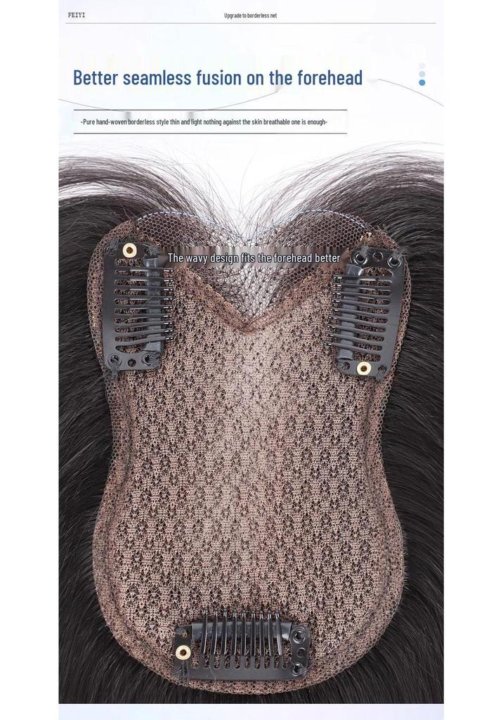 Women's Hair Topper: Real Hair, Covers Gray, Boosts Volume, Invisible & Traceless, High Crown Fluffy Regrowth Solution
