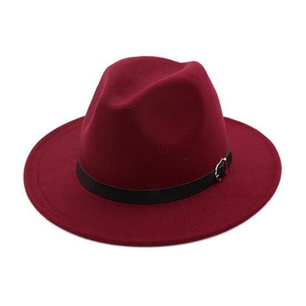 Formal Occasion British Fedora Hat Solid Color Woolen Hats Winter Felt Hats  Autumn and Winter