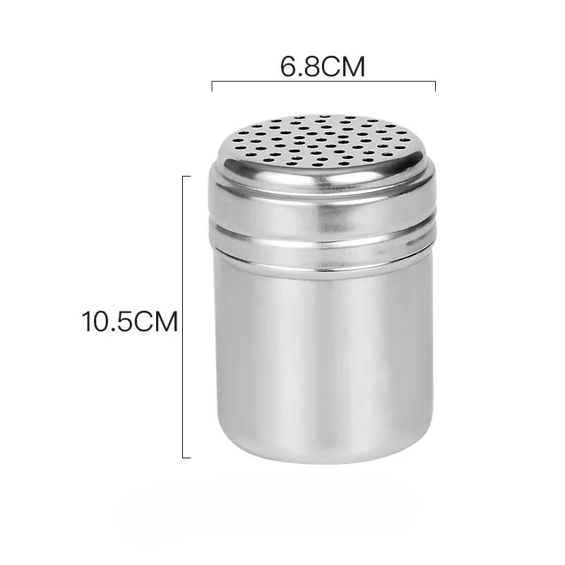 Stainless Steel Seasoning Jar Salt Sugar Shaker with Rotating Cover Condiment Spice Pepper Powder Bottle Container Kitchen Tool