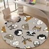1pc Woodland Animals Office Round Area Rug, Under Office Chairs Bedroom Living Room Home Decor, Room Deco
