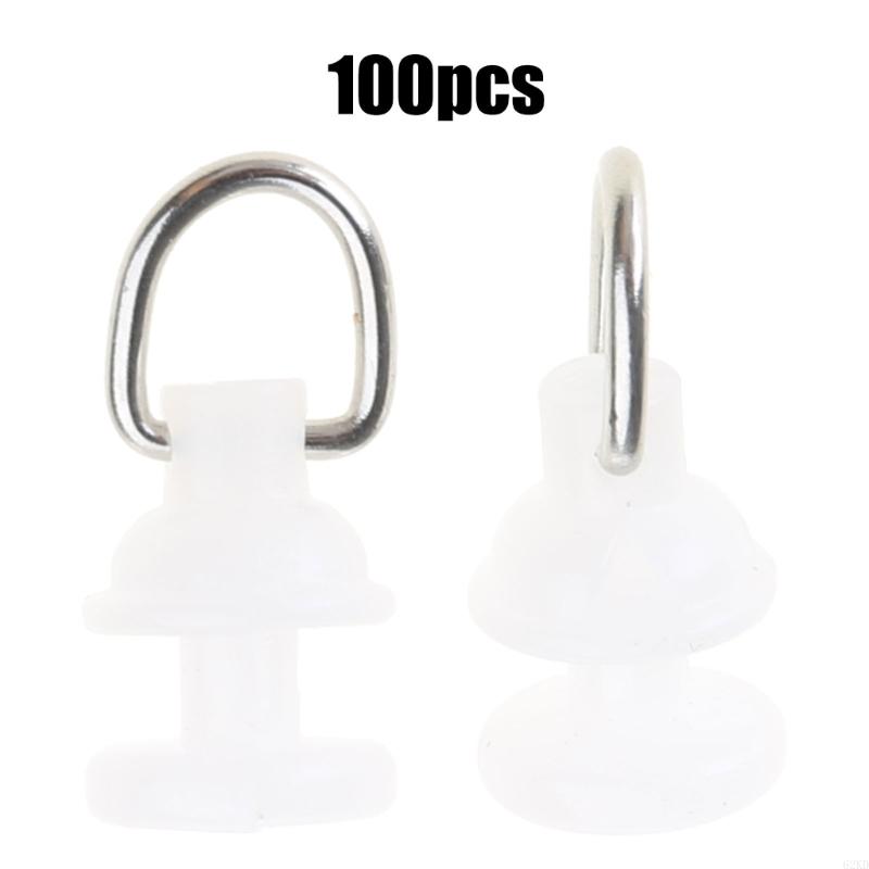 62KD 100Pcs Curtain Track Rollers Plastic Gliders for Quiet Smooth Curtain Operating Drapery Track Runner Window Accessories
