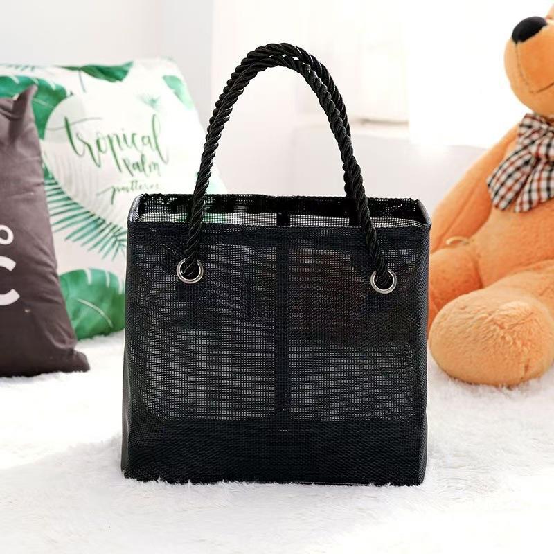 Mesh Beach Bag Toiletry Storage Travel Bag Large Capacity Tote Bag Durable Mesh Storage Bag For Shopping Traveling
