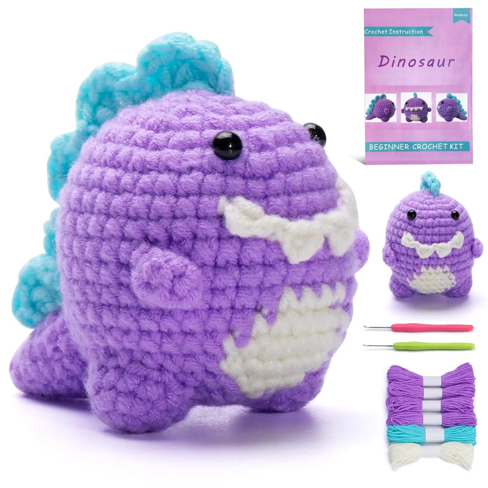 

Сумка из трикотажного материала Fenrry Purple Dinosaur со швейными иглами, ручная работа, пряжа для вязания крючком для начинающих