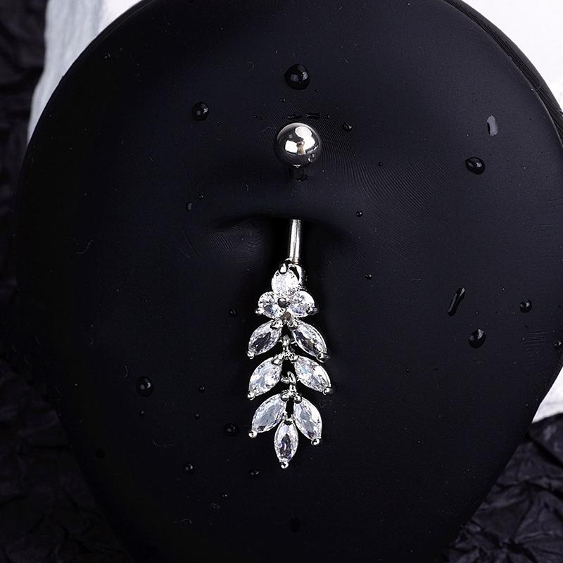 Sweet Heart Butterfly Navel Ring Zircon Belly Button Ring For Women Body Piercing Decoration Vacation Leisure Beach Jewelry Gift