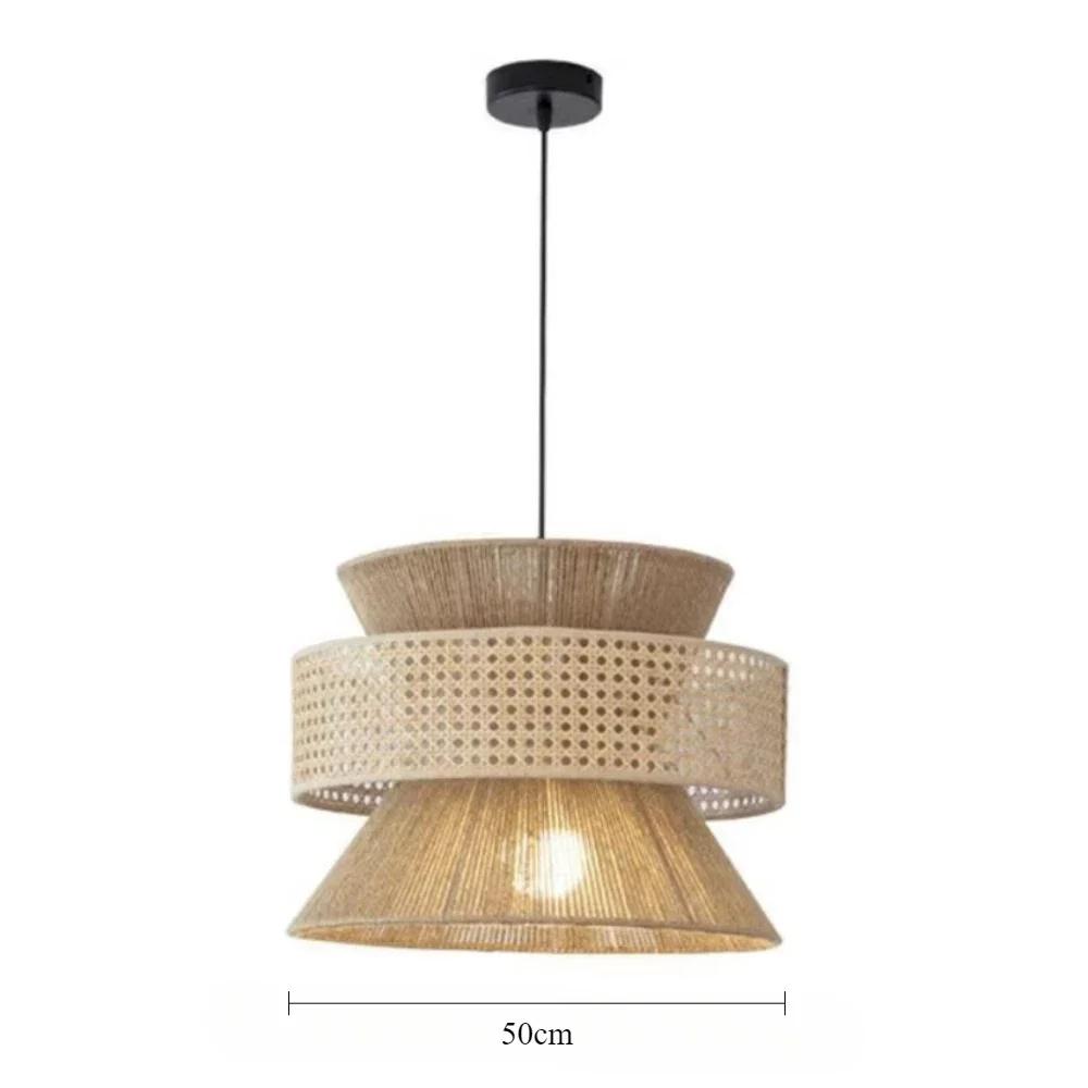 

50см Подвесной светильник ручной работы в стиле ретро из лозы Классические люстры из лозы Подвесной светильник для кабинета, чайной комнаты, кухонного острова, балкона No bulb