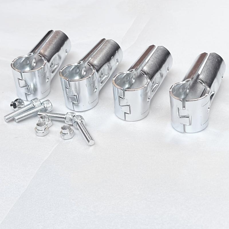 4pcs T-Shape 25mm round Tube Connector Stainless Steel Fence Fixed Buckle with Bolt And Nut for Construction And Engineering