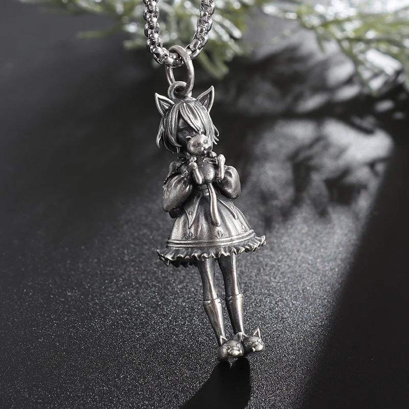 Collier avec pendentif ailes d'ange mystique gothique rétro pour hommes et femmes, bijoux tendance punk hip-hop, cadeau