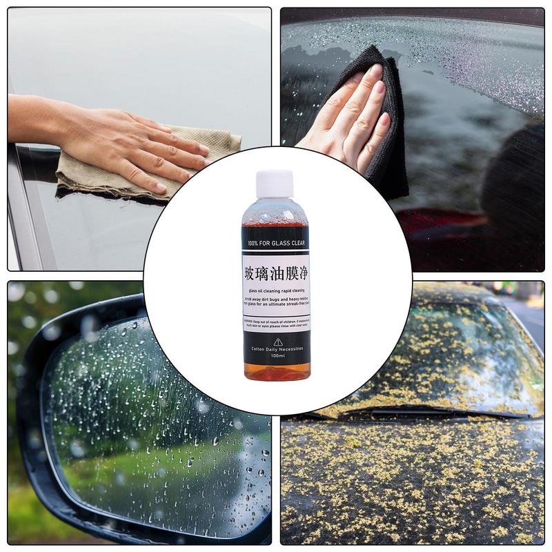 Oil Film Remover for Car Window 100ml Car Window Cleaning Agent Window Washer Fluid Anti-Fog Automotive Glass Cleaner Windshield