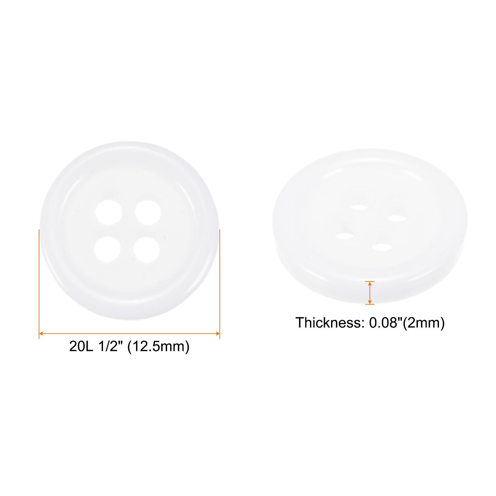 

50 шт. 20L Швейные пуговицы 1/2 Смола Круглые Плоские 4 отверстия Пуговицы для рукоделия Белые/Черные/Красные белый