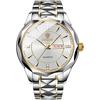 Men's Stainless Steel Analog Quartz Wristwatch Luminous Date Day Waterproof Adjustable Silver