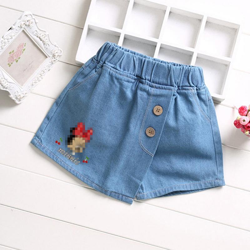 Neue Mädchen Jeansrockhosen Sommer Ausländische Shorts Kinder Faltenhosen Mode Koreanische Version von Kinderkleidung