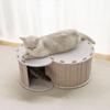 Funny Cats Tunnel Interactively Toy Round Wools Felted Pet Bed Cats Training Toy for Small Pet