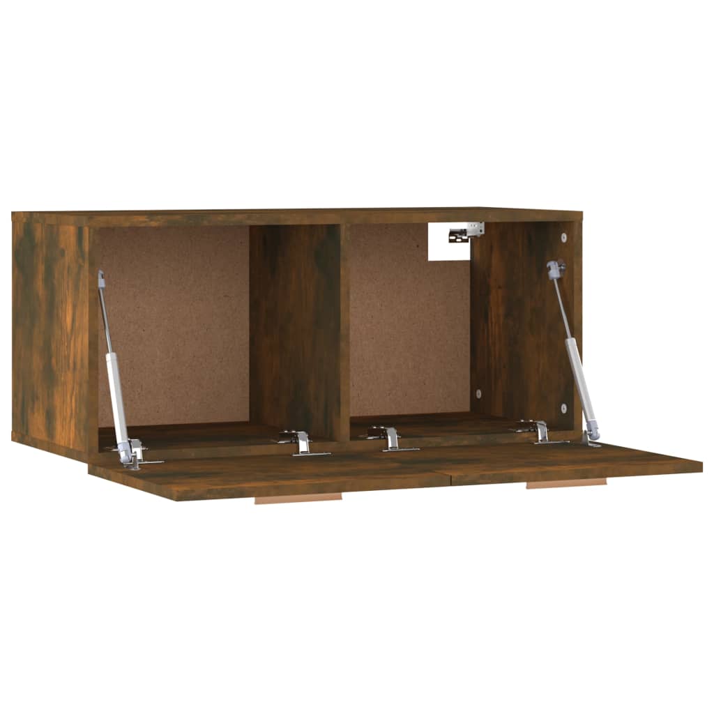 Wall Mounted Cabinet in Smoked Oak Finish 80 x 35 x 36.5 cm Particleboard