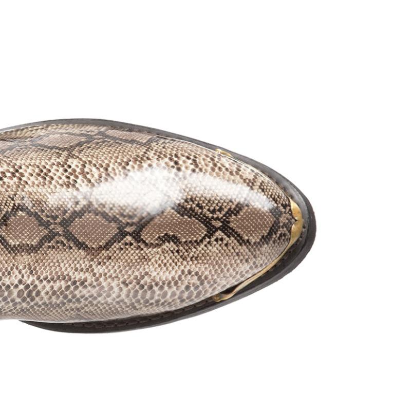 Men's Boots Designer Snake Pattern Mid-calf Boots Classics Embroidered Men's Western Cowboy Boot Pointed Toe Leather Boots Botas