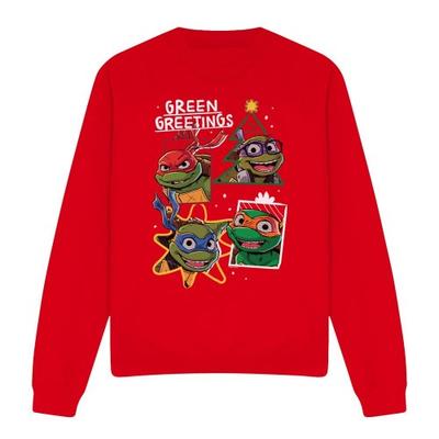 Teenage Mutant Ninja Turtles Unisex Erwachsenen Grün Grüße Weihnachten Sweatshirt