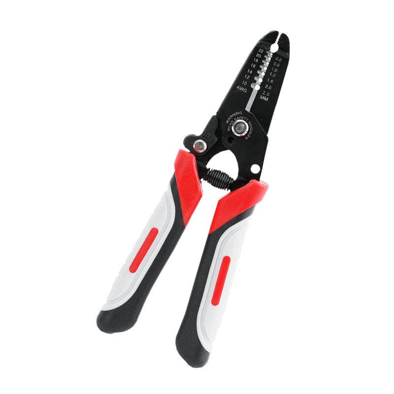 Electrician s Multifunctional Wire & Cable Strippers and Crimping Pliers 6-inch Three-color Wire Stripper (Bulk)