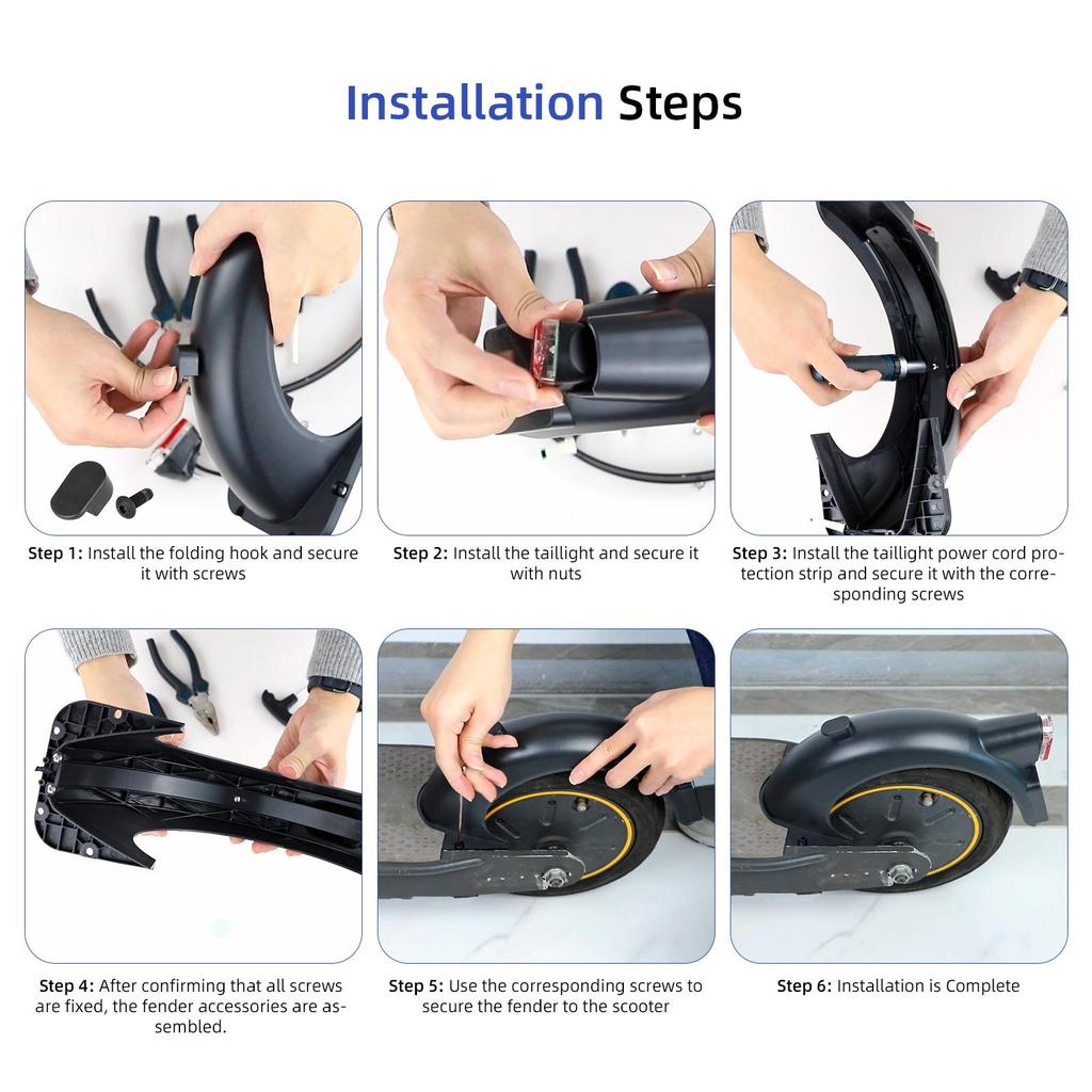 Černý zadní blatník pro koloběžku Segway Ninebot Max G30D