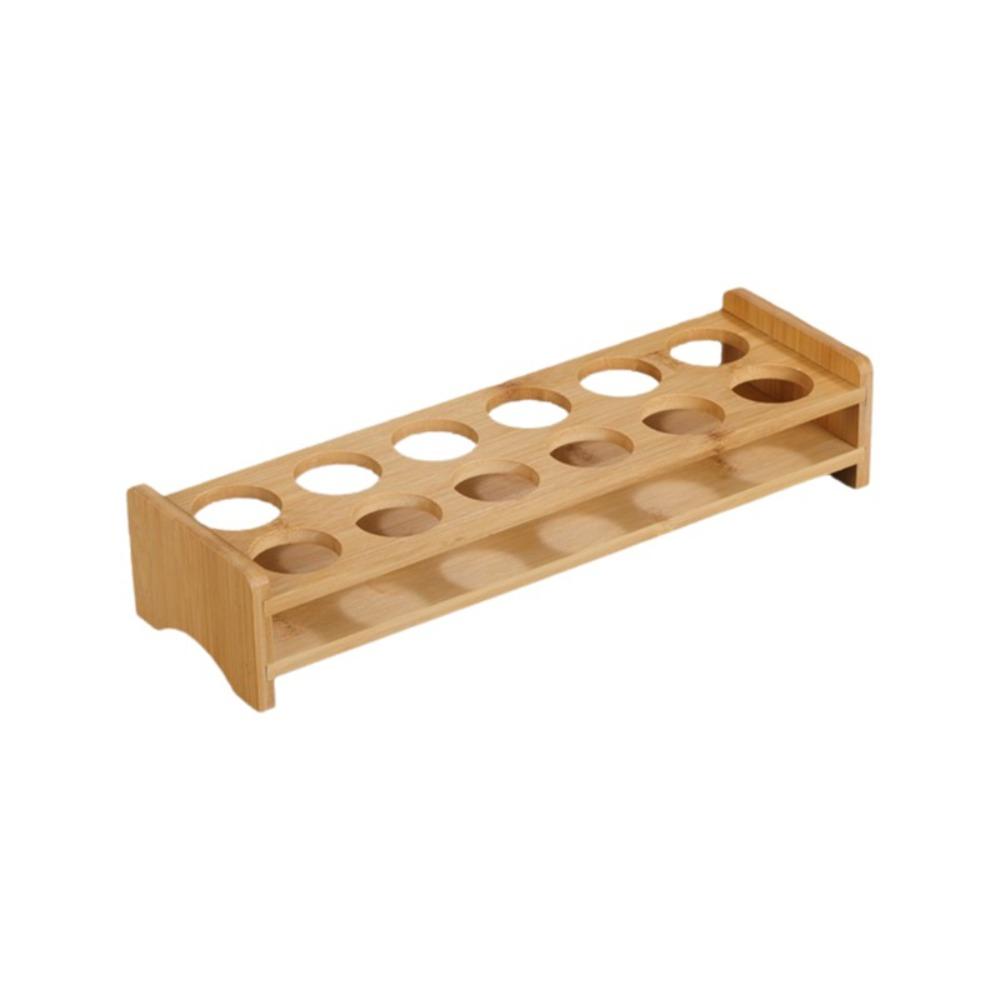 Mehrzweck 6/12 Löcher Schnapsglas Halter Runde Öffnung Glatte Glasbecher Halter Platzsparend Holz Bambus Schnapsglas Tablett Weinbar