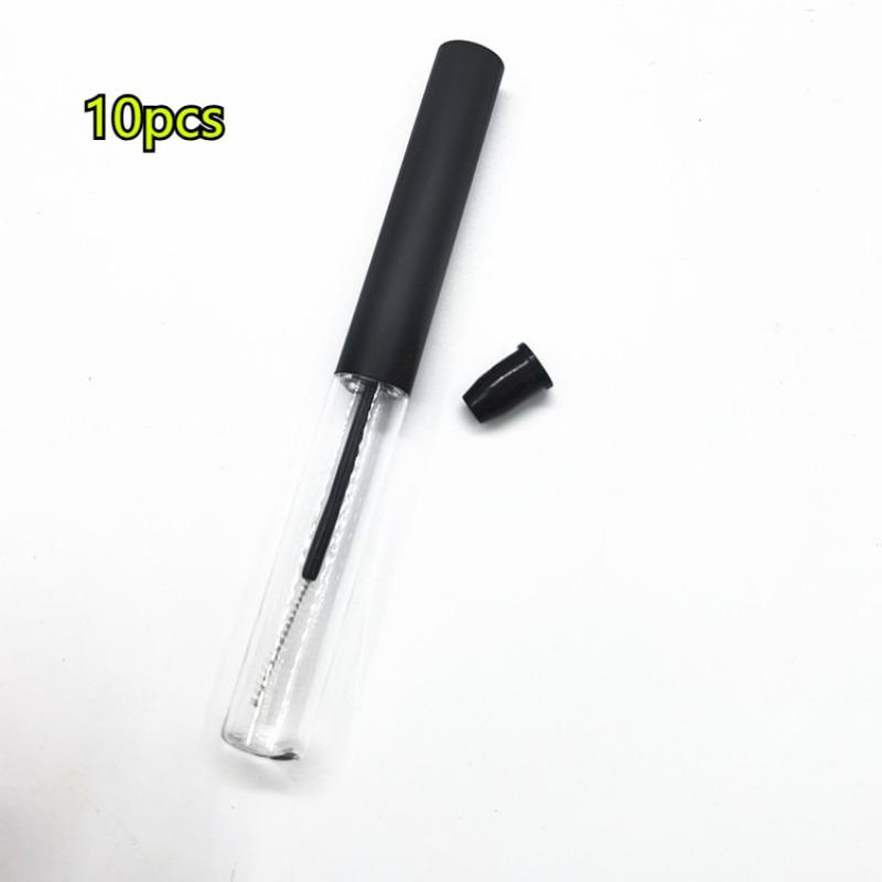 10Pcs5ML Super Fine Brush Mascara Empty Tube Gradient Color Empty Bottle Mascara Brush Eyeliner Bottle Refill Cosmetic Container чёрный