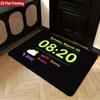 1 Doormat with The Date "Sunday, March 25.4cm, Time "08:50.8cm, Weather Icon And Information, with American-Style Elements, 2D Flat Design. Sponge Doo