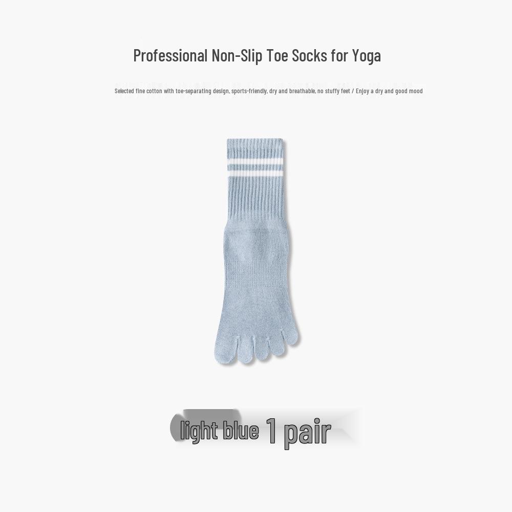 Women's Non-Slip Five-Finger Mid-Calf Yoga, Pilates, & Fitness Compression Socks