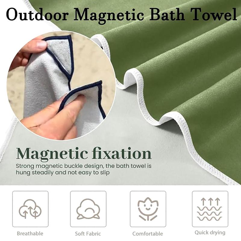 Magnetisches Badetuch für den Außenbereich, schnelltrocknendes, sandabweisendes Strandtuch mit Magnetverschluss für Reisen, Schwimmen, Pool, Yoga, Wandern